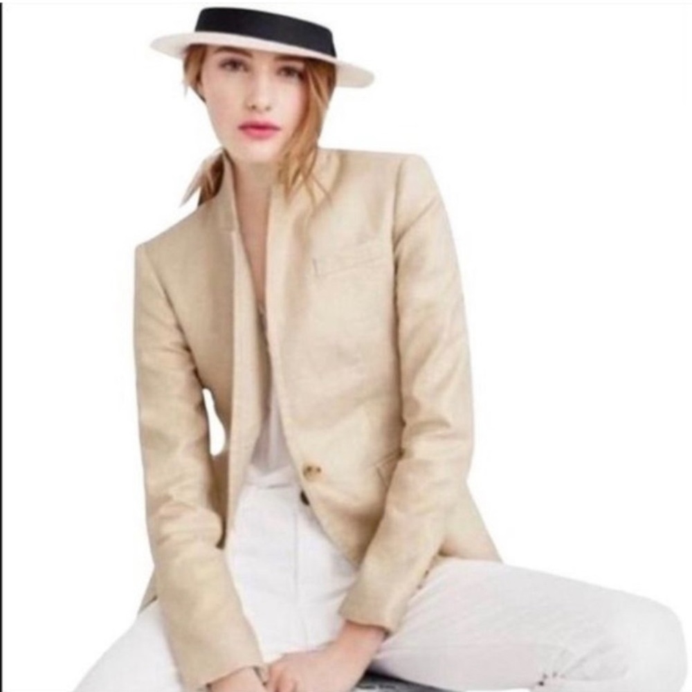 J crew regent metallic gold jacket new